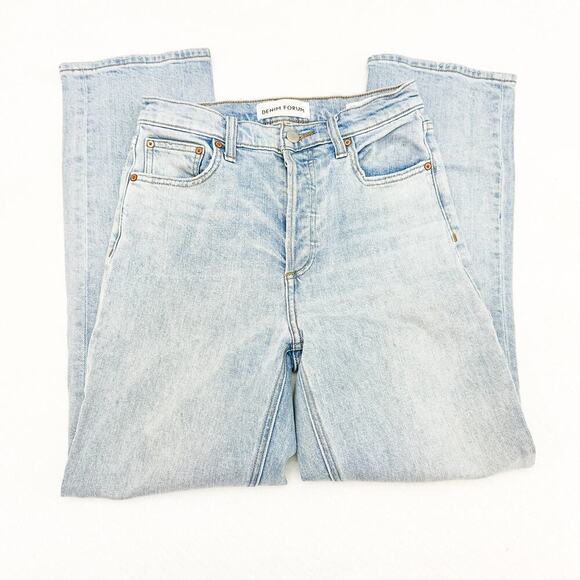 Denim Forum The Arlo High Rise Straight Light Wash Denim Jeans Size 28L x 26 - Picture 6 of 8